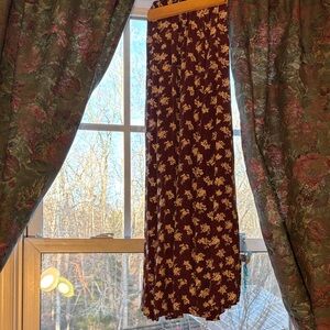 Clio Asymmetrical Burgundy Floral Skirt